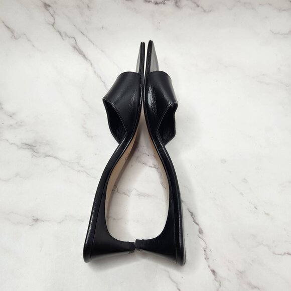 Coach Black Leather Kitten Heel Black Slide Sandals Heels Y2K 90s Women's 7.5 - Picture 5 of 9